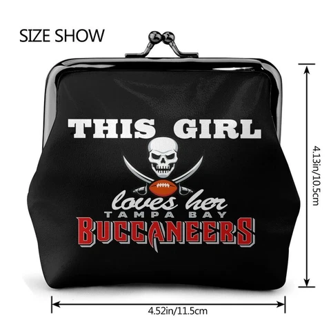 “This Girl Loves Her"Tampa Bay Buccaneers Leather Coin Purse Change Purse Wallet Cover