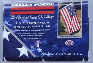 Valley Forge 3x5 ft Sewn Nylon Embroidered Stars American United States Flag NIP - Picture 1 of 2