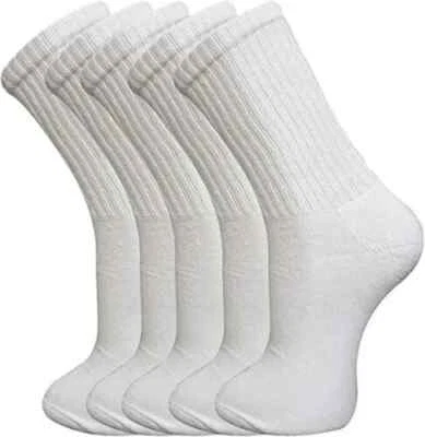 3,6,9, 12 Pair Mens Sports Socks White Black Cotton Rich Cushion Socks Size 6-11