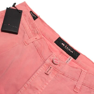 Pantalones chinos/informales Kiton NWD mezcla de algodón talla 32 EE. UU. en rosa liso Foto 1 de 4