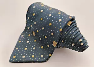 Corbata de diseñador de seda Gianni Versace Medusa y patrón geométrico en corbata negra para hombre - Imagen 1 de 8