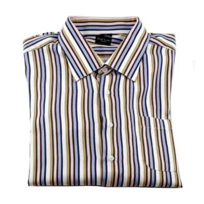 LKNW Classy Multi Color PAUL SMITH Striped Long Sleeve Shirt SOFT 100% Cotton L - Image 1 of 3
