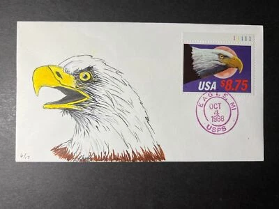 1988 USA First Day Cover FDC Terre Haute IN No Address Eagle Express Mail 59 - Image 1 of 2