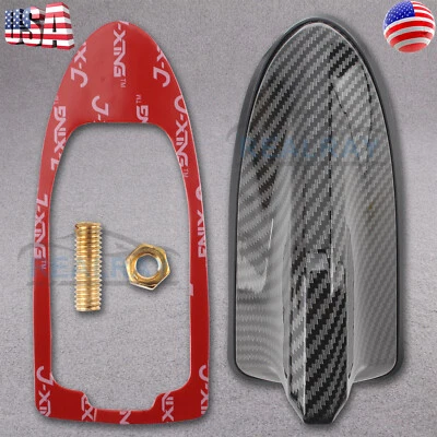 Aerial FM/AM Radio Signal Amplifier Shark Fin Roof Antenna Carbon Fiber w/ Seal - Image 1 of 4