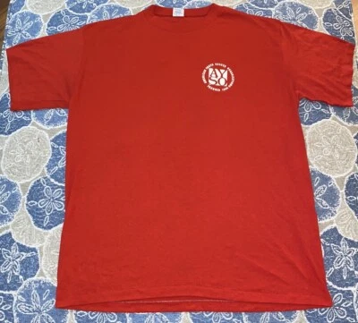 复古 70 年代 AYSO 足球锦标赛 T 恤男式 XL 码红色沙发 — 第 1/4 张图片