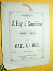 1867 "A Ray of Sunshine" Sheet Music Over 150 Years Old