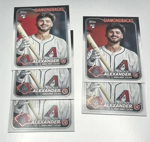 2024 Topps UPDATE BLAZE ALEXANDER ROOKIE DEBUT LOT OF 5 CARDS ARIZONA US265 RC - Bild 1 von 1