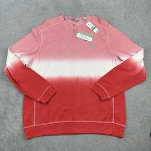 Tommy Bahama Mens Large Pink Tobago Bay Horizon Crewneck Pima Cotton Sweater - Picture 1 of 7