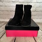 Charlotte Russe Black Suede Boots In Box, Size 9, Pre-owned