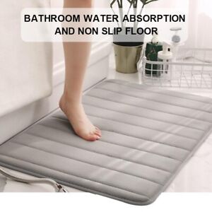 Memory Foam Bath Mat Set Non Slip Toilet Pedestal Bathroom Shower Washable 40X60