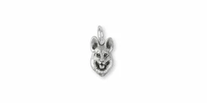 German Shepherd Charm Jewelry Sterling Silver Handmade Dog Charm GS22-C - Picture 1 of 1