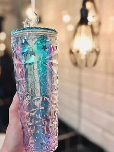 2023 Starbucks China Xmas Star Moon Topper Prism Diamond 24oz Tumbler Straw Cup - Picture 1 of 8