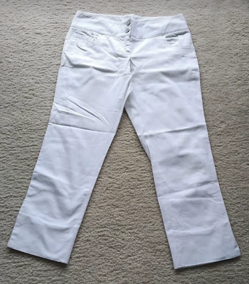 Dolce & Gabbana white pants pedal pusher cropped skinny XS low rise Y2K vintage - Image 1 of 4