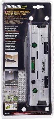 Johnson Level & Tool 40-6184 Magnetic Torpedo Laser Level, 1, Silver & Black  - Image 1 of 4