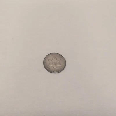 1853 Silver 3 Cent Coin  Trimes VG - Image 1 of 2