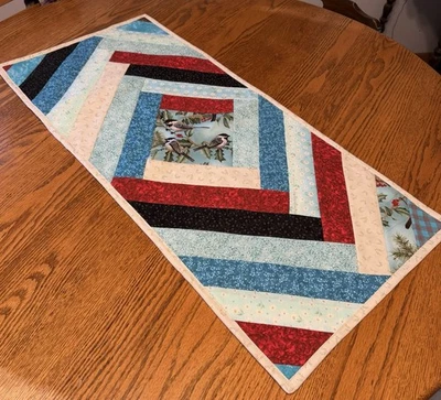 Table Runner dresser mat  handmade quilted birds - Image 1 of 4
