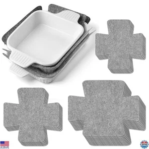 16 Pack Bakeware Scratch Protectors Pads for Pots Pans Dish Dividers Grey - Picture 1 of 6
