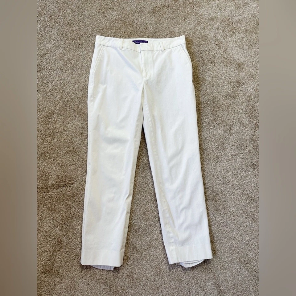 Ralph Lauren Purple Label Heidi Skinny Pants Cream White Trousers Size 8/29 - Image 1 of 4