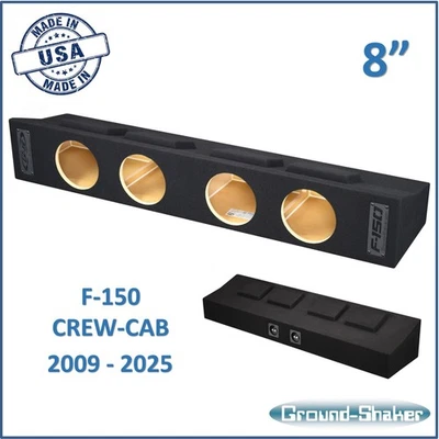 Quad 8 дюймов портированный корпус сабвуфера 2009 - 2025 Ford F-150 с двойной кабиной коробка - Изображение 1 из 4