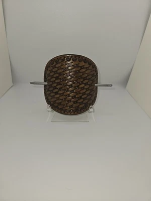 Leather Oval Hair Barrette - Imagem 1 de 2