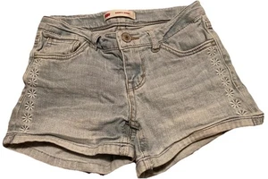 Levi’s Shorty Short Light Blue  Jeans Shorts Adjustable Waist Girls Size 8 Reg - Picture 1 of 14