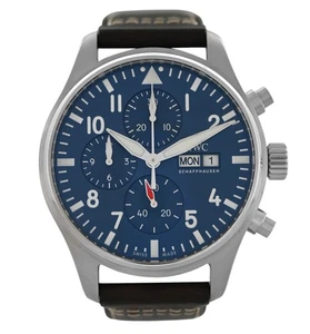 IWC Pilot's Watch Chronograph IW378003 Blue Sunburst Dial Steel 43MM Full Set - Picture 1 of 9