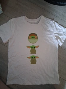 Baby Yoda T Shirt Size 7 to 8 Years Ajs Star Wars 100 Per Cent Cotton - Picture 1 of 1