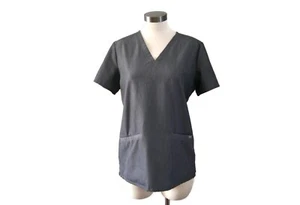 Figs Women's Scrub Top Small Gray Graphite Casma Three Pockets Stretch Nurses - Bild 1 von 12