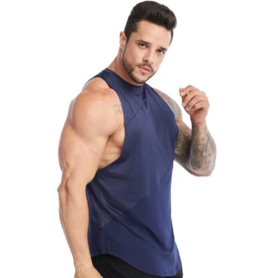 Sleeveless Men's Vest Bodybuilding Mesh Top Gym Running Shirt Clothing Men's Top - Image 1 of 4