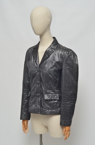 KENZO Giacca Multilogo Vintage Donna Grigia Taglia 42 Made in Italy