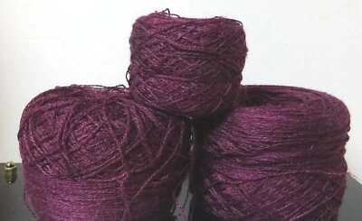 2 1/4 Balls 2500 Yards Fine Joslyns Fiber Farm Yarn 50% Silk 50% Wool  MAHOGANY - Image 1 of 2