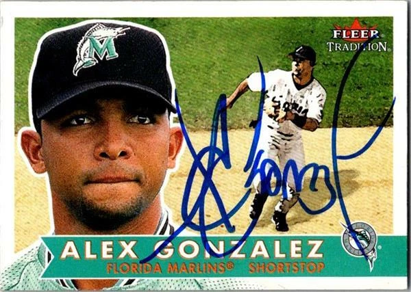Alex Gonzalez autographed baseball card Florida Marlins 2001 Fleer Tradition #27 - Image 1 of 1