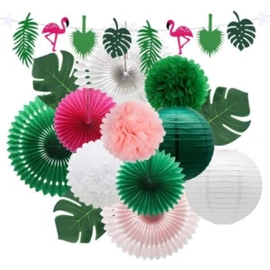 Hawaiian Table Decoration Colorful Paper Flowers Paper Lanterns Pull Flower - Picture 1 of 6