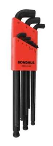 BONDHUS Allen Key Set Stubby Ball End Hex 9pcs Metric 1.5mm-10mm SBLX9 16599 - Picture 1 of 3