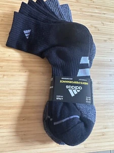 Adidas Men's Performance High Quarter Socks 4 Pair AEROREADY COMPRESSION sz 6-12 - Picture 1 of 3