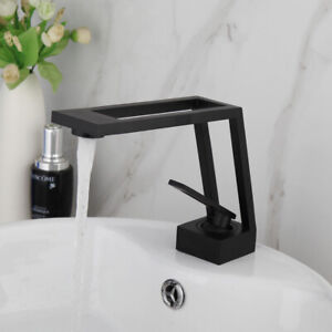 Black Bathroom Basin Sink Faucet Art Design Mixer Single Hole Single Handle Tap