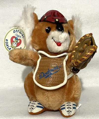 Vintage 1985 Koala-T Los Angeles Dodgers Plush Baseball Koala Stuffed With Tag Cover