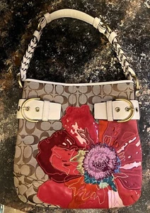 Bolso de Hombro de Cuero Jacquard Coach Poppy de Edición Limitada - Imagen 1 de 7