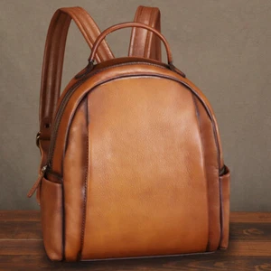 Genuine Leather Backpack Purses for Women Vintage Knapsack Rucksack Bag Daypacks - Picture 1 of 13