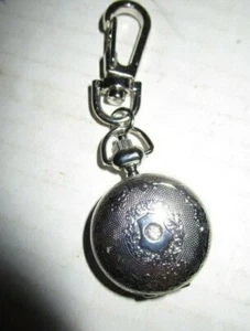 Silvertone Half Hunter Quartz watch with rinestone/crystal on the cover - Picture 1 of 6