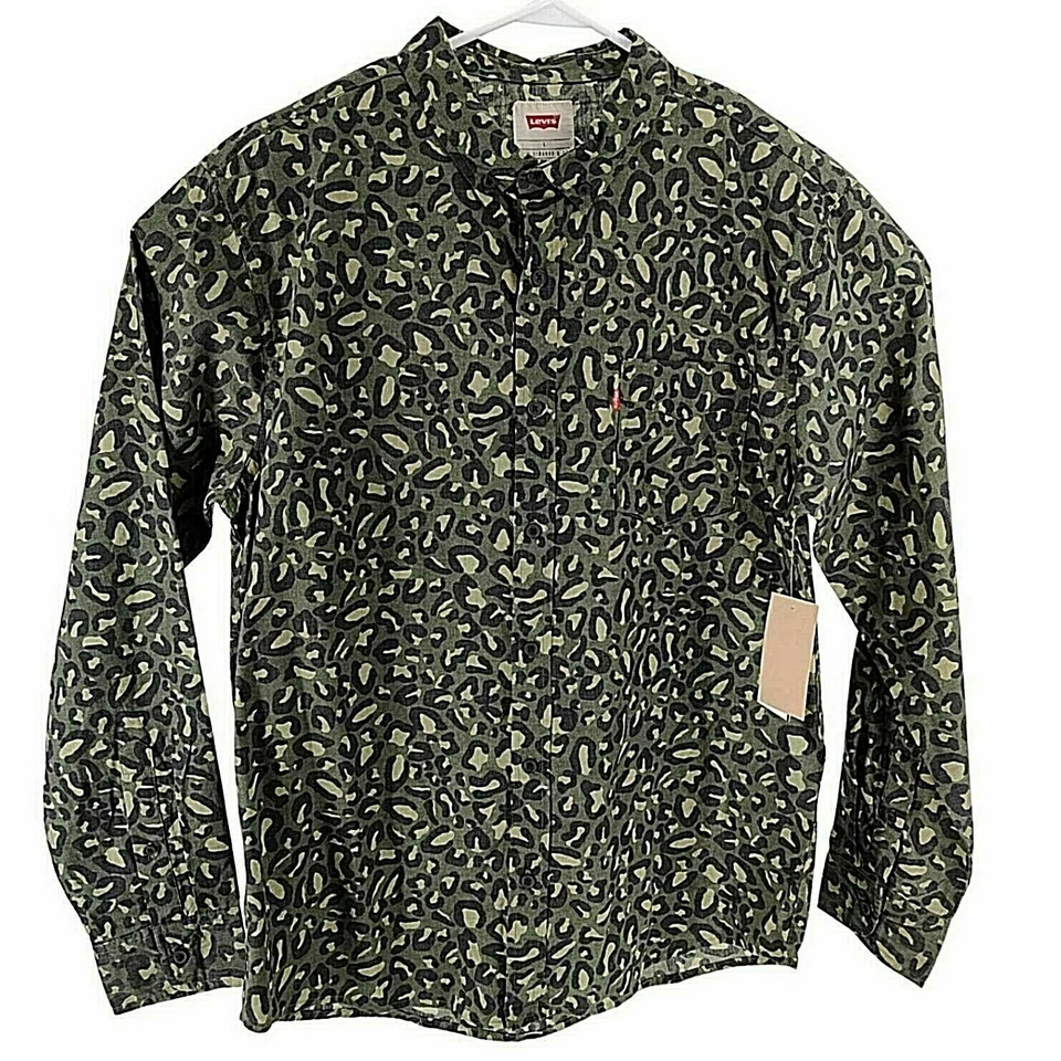 Levi's Mens Shirt Olive Night Green Size Small S Omark Button Down 117