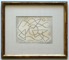 Abraham Walkowitz Abstract Design, 1915 Signed Unique Pencil Drawing Framed 