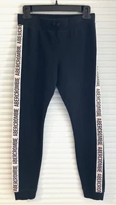 Girls ABERCROMBIE Kids 15/16 Sweat Pants Black Youth Leggings ankle cuff - Picture 1 of 6