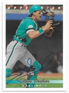 STEVE DECKER Autographed Signed 1993 Upper Deck card #744 Florida Marlins COA