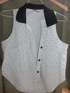 BLUSA DE MUJER LEFT COAST CROP TOP COMO NUEVA CON ACABADO NEGRO - Imagen 1 de 7