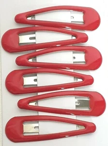 NEW Back To School Red 6 Pack 5cm Sleepies Hair Clips Fashion - Picture 1 of 1