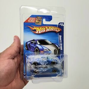 2010 Hot Wheels Bugatti Veyron Satin Blue - Lot of 2 - One Carded & One Loose
