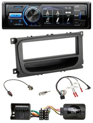 JVC Bluetooth Lenkrad USB DAB Autoradio für Ford C-Max Galaxy Focus ab 07 schwar - Bild 1 von 4
