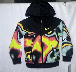Nike Little Kids (5) Small Max Volume Windrunner Jacket Hot Punch Full Zip Hood - Picture 1 of 8