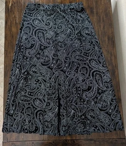 Falda Briggs New York Talla 1X Negra Paisley Botón Maxi Cachichemira Y2K - Imagen 1 de 6